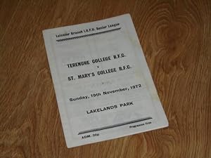 Seller image for Programme: Terenure College R. F. C. v St. Mary's College R. F. C. Sunday, 19th November, 1972, Lakelands Park for sale by Dublin Bookbrowsers