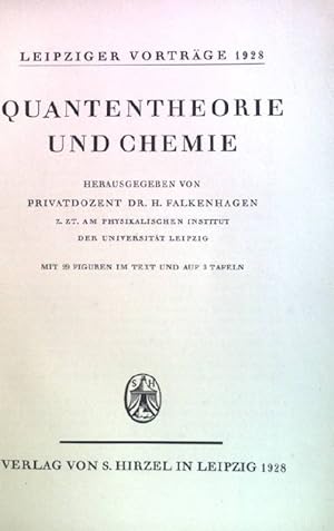 Quantentheorie und Chemie Leipziger Vorträge 1928