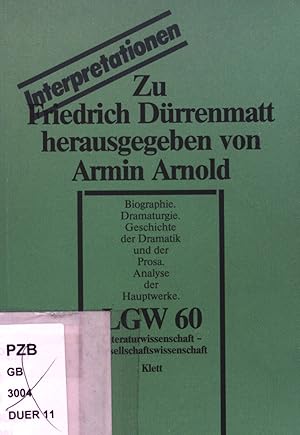 Seller image for Zu Friedrich Drrenmatt. Literaturwissenschaft - Gesellschaftswissenschaft ; 60 : LGW-Interpretationen for sale by books4less (Versandantiquariat Petra Gros GmbH & Co. KG)