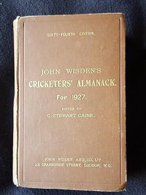 Image du vendeur pour Sixty-fourth edition, John Wisden's cricketers' almanack for 1927, containing . mis en vente par Archway Books