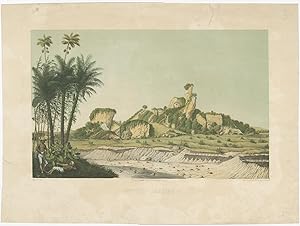Antique Print of Gunung Gamping by Junghuhn (c.1853)