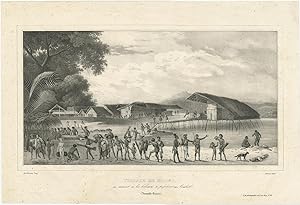 Antique Print of the Village of Dorey by D'Urville (1831)