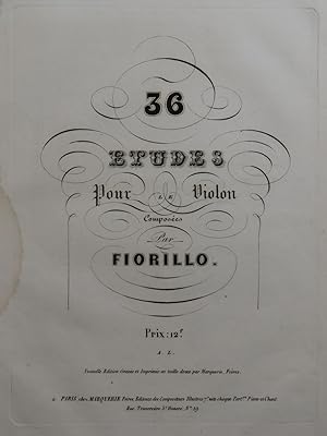 Imagen del vendedor de FIORILLO Federigo 36 Etudes Violon ca1850 a la venta por partitions-anciennes