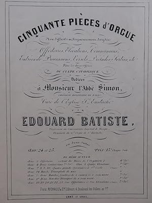 BATISTE Edouard 25 Pièces d'Orgue 1862