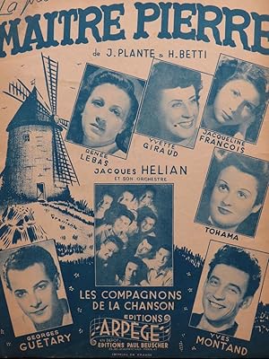 Bild des Verkufers fr BETTI Henri Maitre Pierre Chant Piano 1949 zum Verkauf von partitions-anciennes