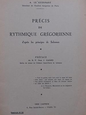 LE GUENNANT A. Précis de Rythmique Grégorienne Fascicule 3 1952