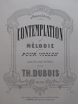 Immagine del venditore per DUBOIS Thodore Contemplation Violon Piano ca1868 venduto da partitions-anciennes