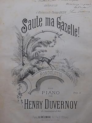 Seller image for DUVERNOY Henry Saute ma Gazelle Ddicace Piano XIXe for sale by partitions-anciennes