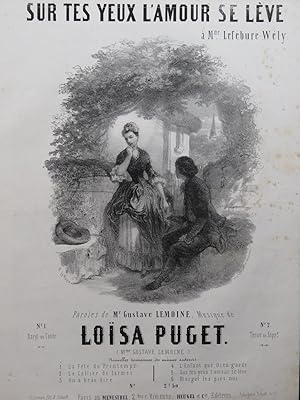 Seller image for PUGET Losa Sur tes yeux l'amour se lve Chant Piano ca1850 for sale by partitions-anciennes