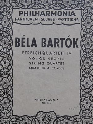 Immagine del venditore per BARTOK Bla Streichquartett IV Quatuor  cordes venduto da partitions-anciennes