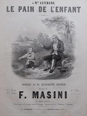 Seller image for MASINI F. Le Pain de l'Enfant Chant Piano ca1840 for sale by partitions-anciennes