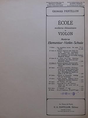 Seller image for PANTILLON Georges Ecole IIe Srie C Gammes Exercices Violon for sale by partitions-anciennes