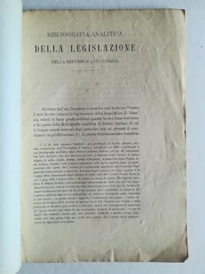 Bibliografia analitica della legislazione italiana, 1871, t. II, parte I