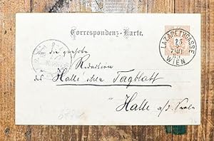 Eigenhändige Postkarte mit Unterschrift.