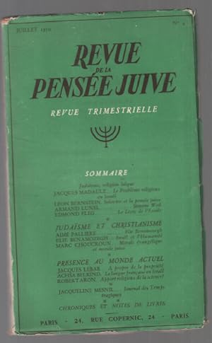 Revue de la pensée juive n°4