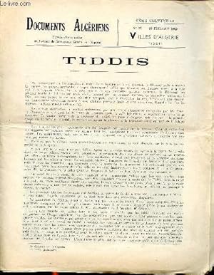 Image du vendeur pour Documents algriens Tiddis N 37 10 juillet 1949 Villes d'Algrie mis en vente par Le-Livre