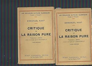 Seller image for Critique de la raison pure en 2 tomes volumes for sale by Librairie La cabane aux bouquins