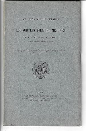 Indications pour l'élaboration d'une loi sur les poids et mesures