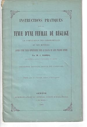 Instructions pratiques sur la tenue d'une feuille de réglage