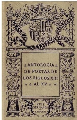 Imagen del vendedor de Antologa de poetas de los siglos xiii al xv a la venta por Librera Dilogo