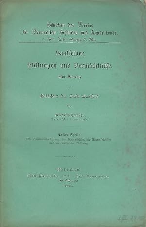 Saalfelder Stiftungen und Vermächtnisse. Ein Beitrag zur Stadt Saalfed Erster Teil: Die Alumneums...