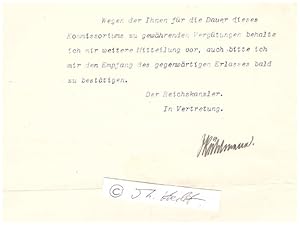 Bild des Verkufers fr RICHARD VON KHLMANN (1873-1948) deutscher Diplomat und Industrieller. Bekannt wurde er vor allem als Staatssekretr im Auswrtiges Amtes des Kaiserreichs whrend des Ersten Weltkrieges (August 1917 bis Juli 1918) sowie als Verhandlungsfhrer der deutschen Delegation bei den Verhandlungen zum Friedensvertrag von Brest-Litowsk, die den Krieg zwischen Deutschland und Sowjetrussland im Mrz 1918 beendeten. zum Verkauf von Herbst-Auktionen