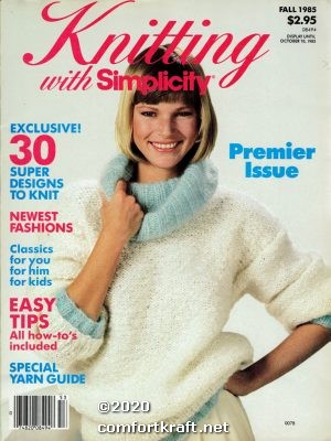 Seller image for Knitting with Simplicity Vol I Fall 1985 Premier Issue for sale by booksforcomfort