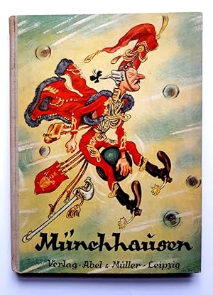 Seller image for Des Freiherrn v. Mnchhausen wunderbare Reisen zu Wasser und zu Lande - Fr die Jugend neu bearbeitet von Paul Benndorf mit drei bunten und vielen schwarzen Bildern von Rolf Winkler - orig. Ausgabe um 1925 for sale by Verlag IL Kunst, Literatur & Antiquariat