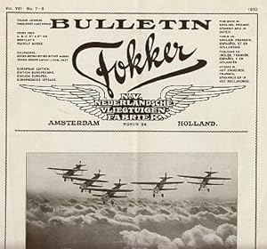 Bulletin Fokker. Vol. VIII No. 7-8, 1932.