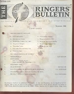 Immagine del venditore per The Ringers Bulletin Vol.3 n4. December 1968. Sommaire : End of year returns - Obsolete rings - South African rings - Ring-size changes - Equipment tips - Drag netting - Identification of second-year mute swans - etc. venduto da Le-Livre