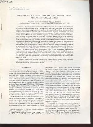 Bild des Verkufers fr Tir  part : Ecology Vol.70 n5 : Boundary form effects on woody colonization of reclaimed surface mines. zum Verkauf von Le-Livre