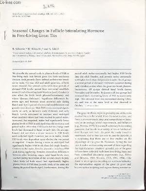 Image du vendeur pour Tir  part : General and Comparative Endocrinology Vol.108 : Seasonal changes in follicle-stimulating hormone in free-living greats tits. mis en vente par Le-Livre