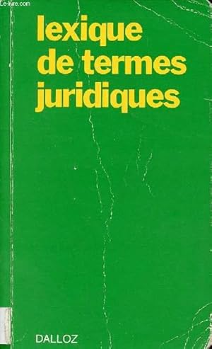 Seller image for Lexique des termes juridiques - 7e dition. for sale by Le-Livre