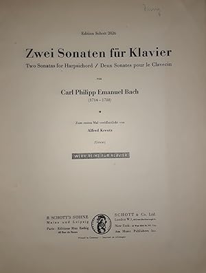 Zwei Sonaten für Klavier / Two Sonats for Hapsichord / Deux Sonates pour le Clavecin. Zum ersten ...