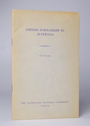 Chinese scholarship in Australia : Inaugural Lecture