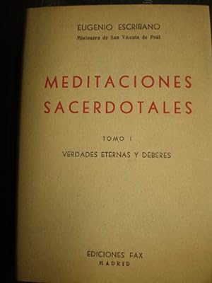 Imagen del vendedor de Meditaciones Sacerdotales. Tomo I. Verdades eternas y deberes a la venta por Librera Antonio Azorn