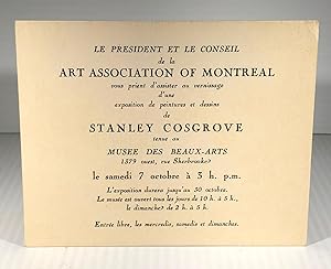 Art Association of Montreal. Musée des beaux-arts de Montréal. Carton d'invitation. Exposition St...