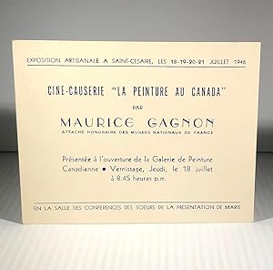 Exposition artisanale à Saint-Césaire, les 18-19-20-21 juillet 1946. Ciné-causerie "La peinture a...
