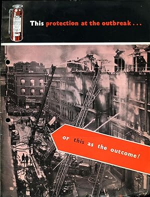 Seller image for Two Pyrene Fire Extinguisher Advertisement Flyers (i): This Protection at the Outbreak - or this as the outcome; (ii): Hire Maintenance Plan for sale by Little Stour Books PBFA Member