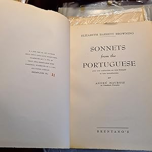 Seller image for Sonnets from the Portuguese; Avec une traduction en vers francais et une introduction par Andre Maurois for sale by Lascar Publishing Ltd.