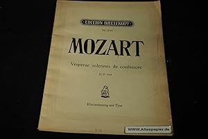 Bild des Verkufers fr MOZART - VESPERAE SOLENNES DE CONFESSORE Klavierauszug mit Text. Mit Noten Nr 1533. zum Verkauf von Versandantiquariat Ingo Lutter
