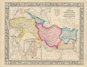 Map of Persia, Turkey in Asia, Afghanistan, Beloochistan