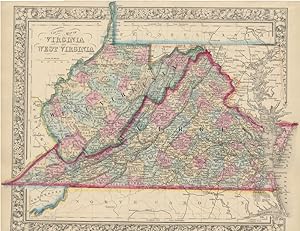 County Map of Virginia and West Virginia