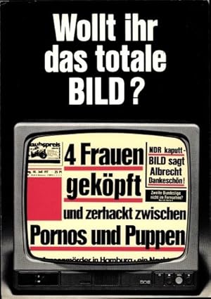 Bild des Verkufers fr Knstler Ansichtskarte / Postkarte Klaus Staeck, Wollt ihr das totale BILD zum Verkauf von akpool GmbH