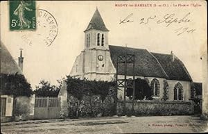 Ansichtskarte / Postkarte Magny les Hameaux Yvelines, La Place et l'Eglise