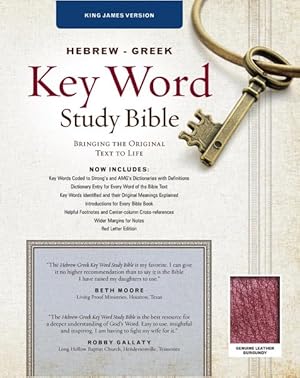 Image du vendeur pour Hebrew-Greek Key Word Study Bible : King James Version, Burgundy, Wider Margins mis en vente par GreatBookPrices