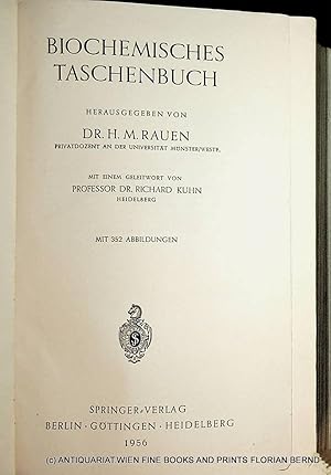 Imagen del vendedor de Biochemisches Taschenbuch. Mit einem Geleitwort von Richard Kuhn a la venta por ANTIQUARIAT.WIEN Fine Books & Prints