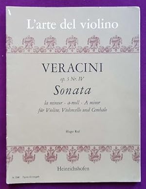 Bild des Verkufers fr Sonata op. 3 Nr. IV la mineur - a-moll - A minor fr Violine, Violoncello und Cembalo (Hugo Ruf) zum Verkauf von ANTIQUARIAT H. EPPLER