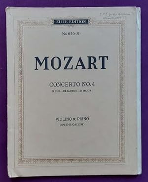 Concerto / Konzert No. 4 in D dur für Violine und Orchester, Ausgabe für Violine und Klavier (Bez...