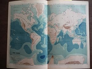 Image du vendeur pour Johnson's Map of the Earth Showing height of land and depth of Sea on the Mercator projection, - Original (1895) mis en vente par Imperial Books and Collectibles